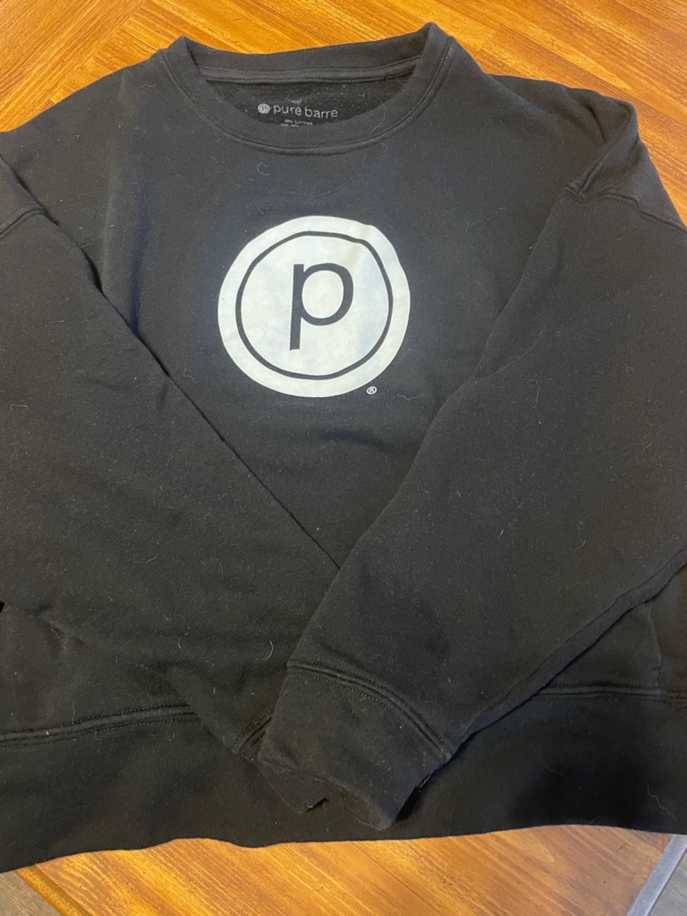 Pure Barre Black Sweatshirt with White Circular Logo